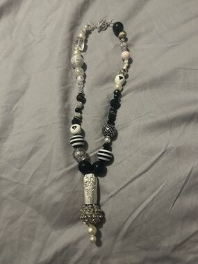 Beautiful silver and black necklace